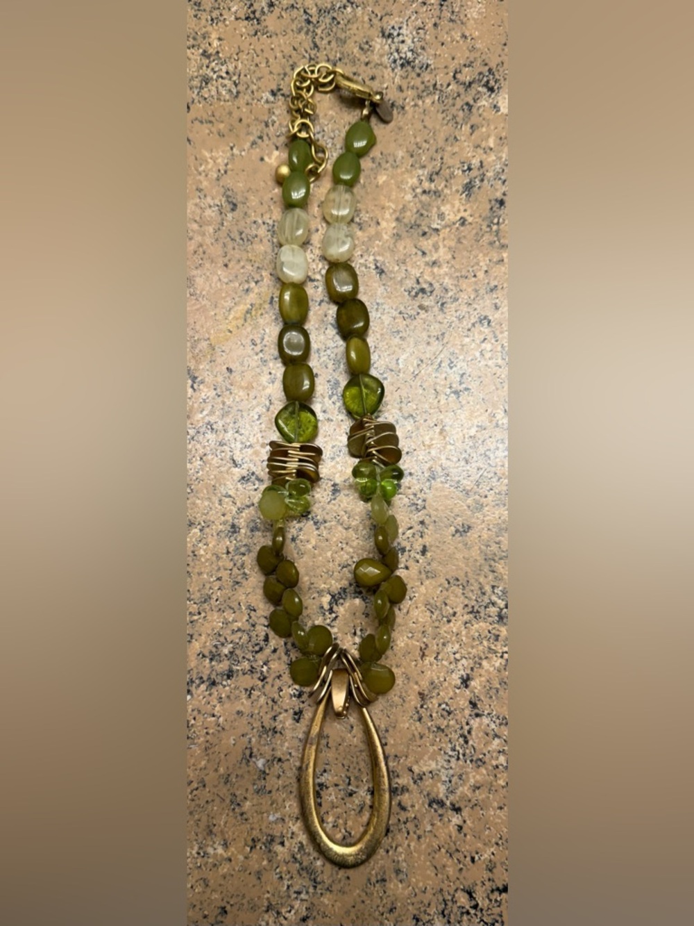 Chicos green beaded statement neckless